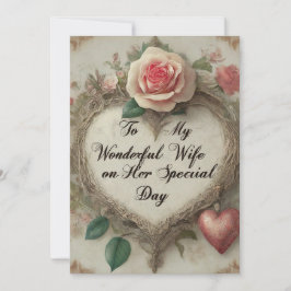 Tarjeta Festiva "A mi Maravillosa esposa en su día especial"