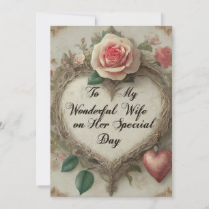 Tarjeta Festiva "A mi Maravillosa esposa en su día especial"