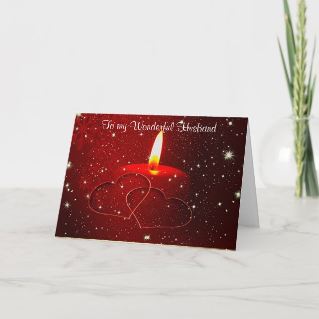 Tarjeta Festiva A mi maravilloso esposo navidades de esposa (Anverso)