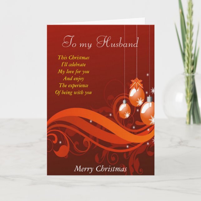 Tarjeta Festiva A mi marido en Navidades (Anverso)
