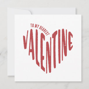 Tarjeta Festiva A mi más querido San Valentín rojo Palabra Arte Mí