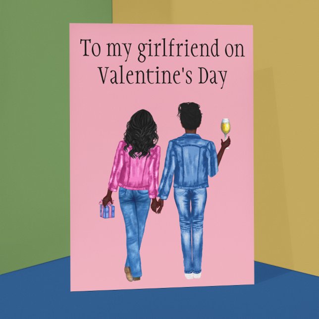 Tarjeta Festiva A mi novia sobre acuarela El día de San Valentín (Subido por el creador)