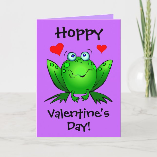 Tarjeta Festiva A mi princesa Hoppy Valentines Cute Frog Card (Anverso)