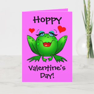 Tarjeta Festiva A mi príncipe Hoppy Día de San Valentín Ranas Cute
