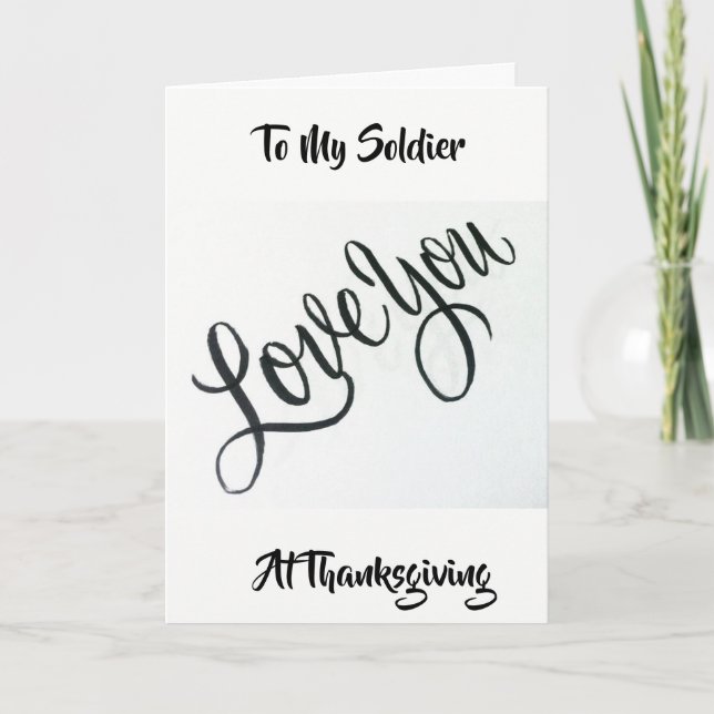 TARJETA FESTIVA A MI SOLDADO EN AGRADECIMIENTO CON AMOR (Anverso)
