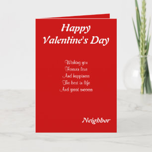 Tarjeta Festiva A mi vecino en el día de San Valentín