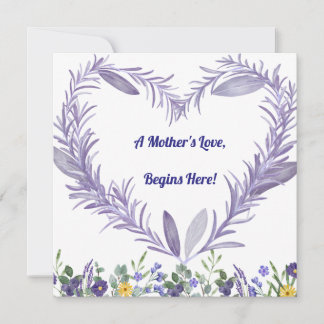 Tarjeta Festiva A Mother’s Love Begins Here – First Mother's Day