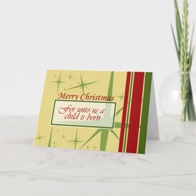 Tarjeta Festiva A nosotros nace un niño (Anverso)