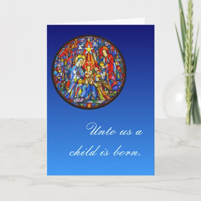 Tarjeta Festiva A nosotros nace un niño/Natividad (Anverso)