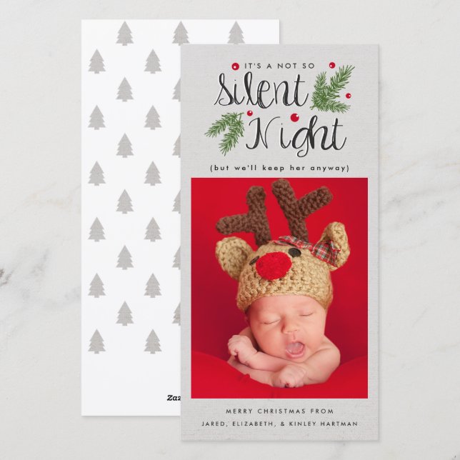 Tarjeta Festiva A Not So Silent Night | Con diseño trasero (Anverso / Reverso)