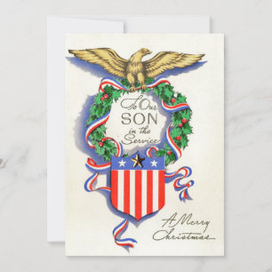 Tarjeta Festiva A nuestro hijo en servicio Navidades