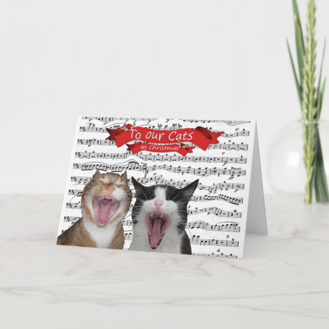 Tarjeta Festiva A nuestros gatos (Anverso)
