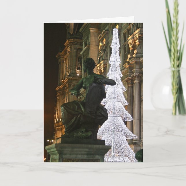 Tarjeta Festiva À París III de Nöel - Hotel de Ville (Anverso)