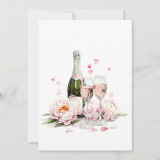 Tarjeta Festiva A Prosecco with two crystal glasses,Valentines Day