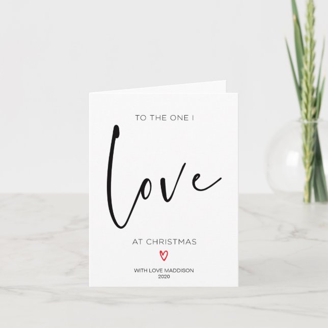 Tarjeta Festiva A quien amo, los Navidades cargan por el novio (Anverso)