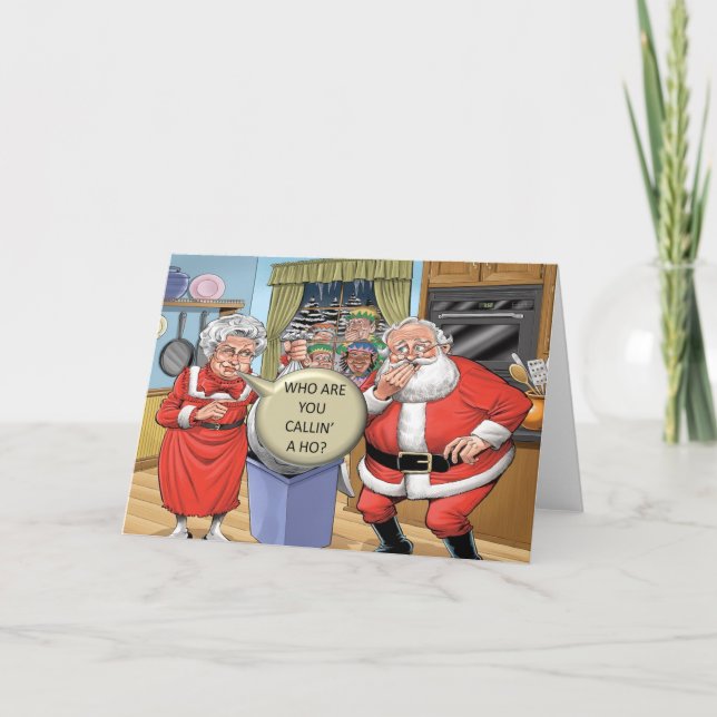 Tarjeta Festiva ¿A Quién Estás Llamando A Ho? (Anverso)