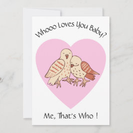 Tarjeta Festiva ¿A Quién Le Ama Bebé? Owls Valentine Baby Shower