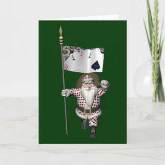 Tarjeta Festiva A Santa Claus le encanta jugar al póquer