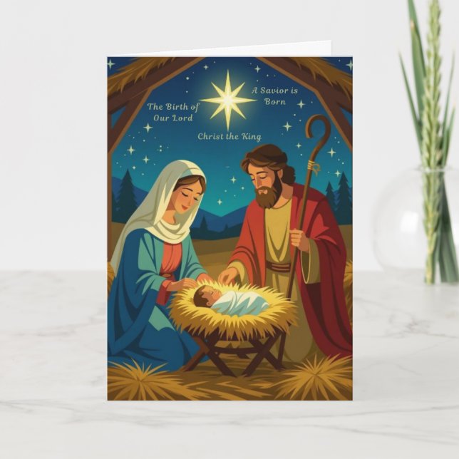 Tarjeta Festiva A Savior is Born (Anverso)