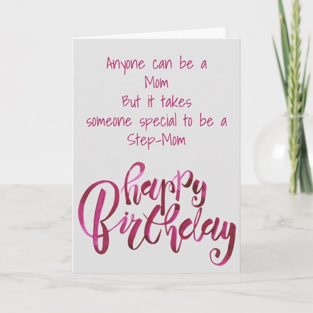 Tarjeta Festiva A Step-Mom Madre Cumpleaños Especial (Anverso)
