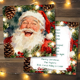 Tarjeta Festiva A Sweet Old-Fashioned Santa | Vintage Christmas