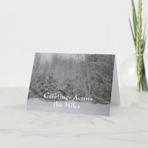 Tarjeta Festiva A través de los árboles del invierno de las millas