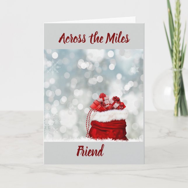 TARJETA FESTIVA A TRAVÉS DE MILLAS PARA "AMIGO" DE NAVIDADES (Anverso)
