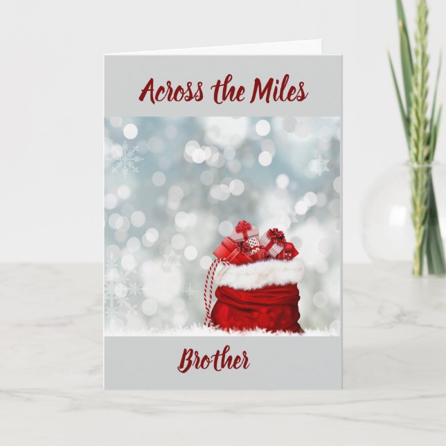 TARJETA FESTIVA A TRAVÉS DE MILLAS PARA "MI HERMANO" EN NAVIDADES (Anverso)