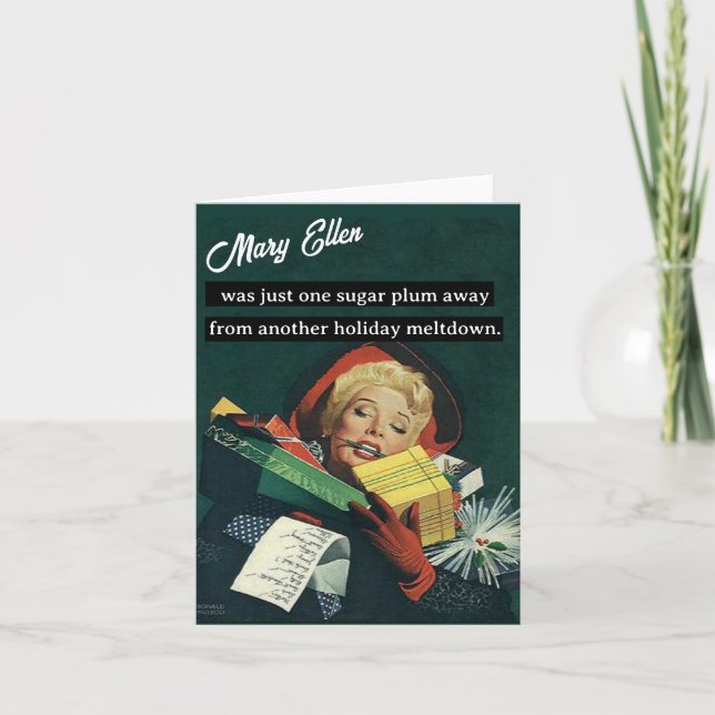 Tarjeta Festiva A un Paso de Otro Derrumbe Navideño (Anverso)