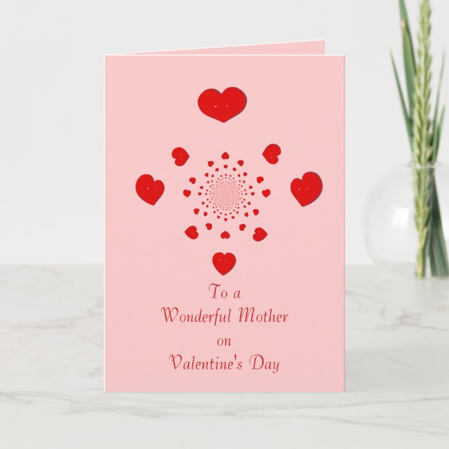 Tarjeta Festiva A una madre maravillosa el el día de San Valentín (Anverso)