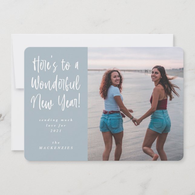 Tarjeta Festiva A una maravillosa foto de Año Nuevo (Anverso)