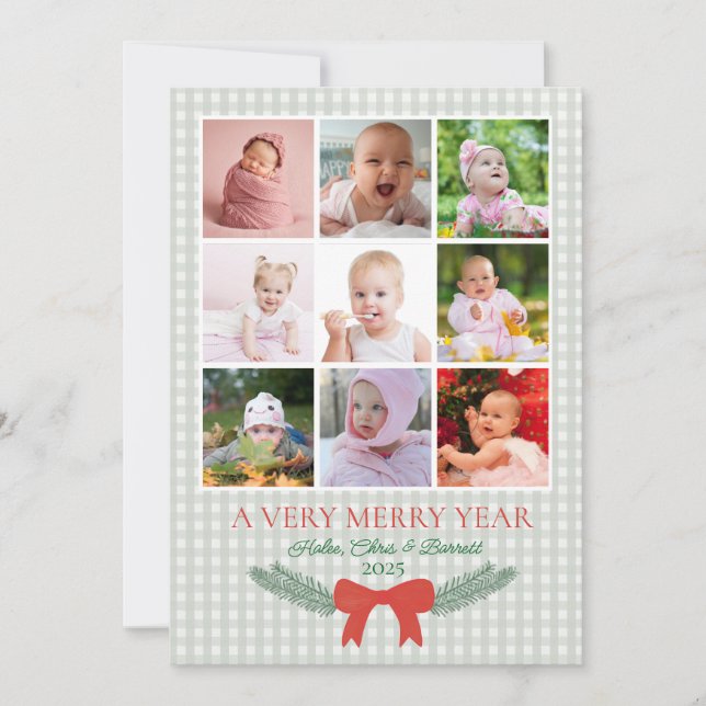 Tarjeta Festiva A very Merry Year, Christmas Photo Card (Anverso)