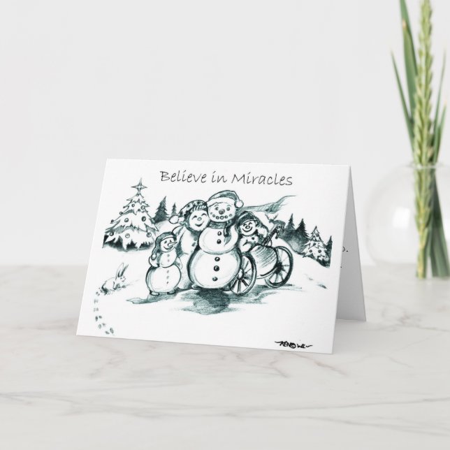 Tarjeta Festiva A Very Special Needs Resource Snowman Family Card (Anverso)