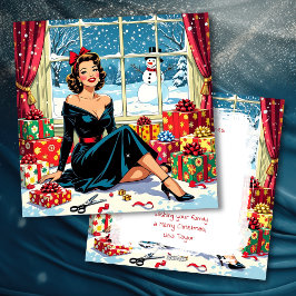 Tarjeta Festiva A Vintage Christmas Nostalgic Poem Personalized