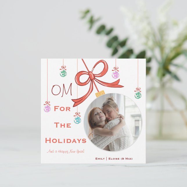 Tarjeta Festiva A Yoga Lover's Flat Holiday Card (Anverso de pie)