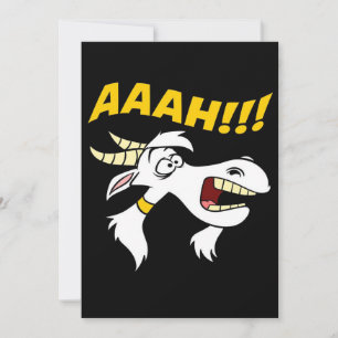 Tarjeta Festiva AAAH Gritando Lawnmower Cute Goat   Cabra