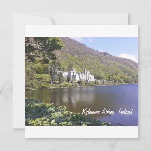 Tarjeta Festiva Abadía de Kylemore Irlanda (Anverso)