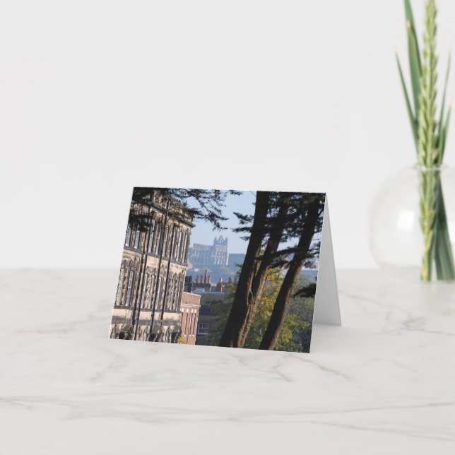 Tarjeta Festiva Abadía de Whitby, North Yorkshire (Anverso)