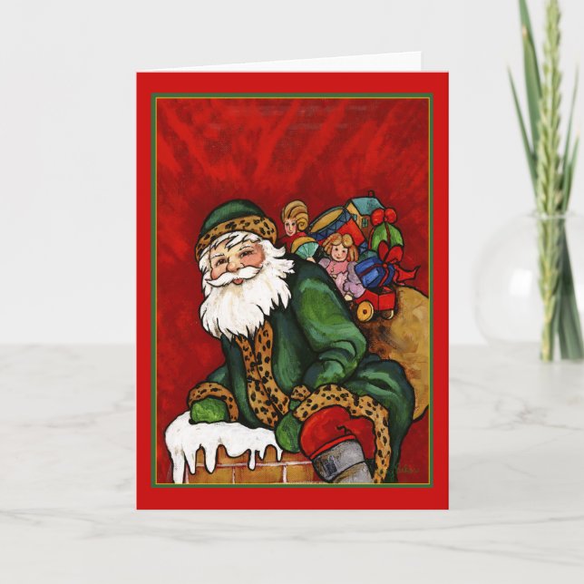 TARJETA FESTIVA ABAJO EL CHIMNEY (Anverso)