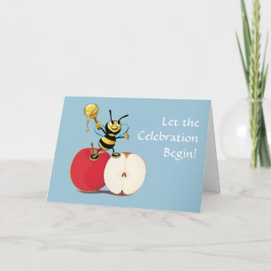 Tarjeta Festiva Abeja Apple Rosh HaShana