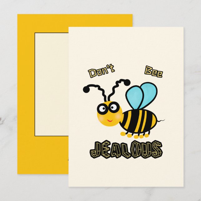 Tarjeta Festiva Abeja divertida (Anverso / Reverso)