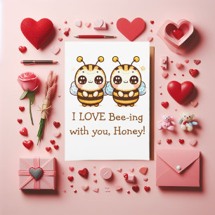 Tarjeta Festiva Abeja divertida del día de San Valentín