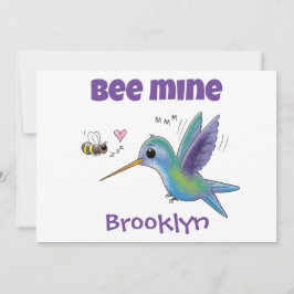 Tarjeta Festiva Abeja mía pajarito colibrí lindo de San Valentín