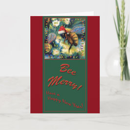 Tarjeta Festiva Abejas de miel navideñas