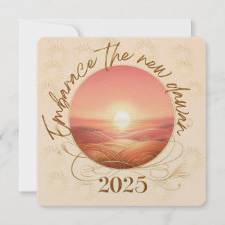 Tarjeta Festiva Abraza el Nuevo Amanecer 2025