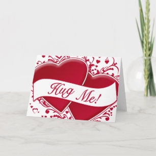 Tarjeta Festiva ¡Abrázame! Corazones Rojos