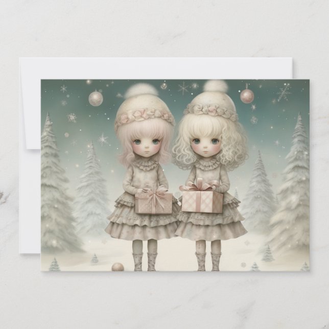 Tarjeta Festiva Abrazando el espíritu de los Navidades (Anverso)