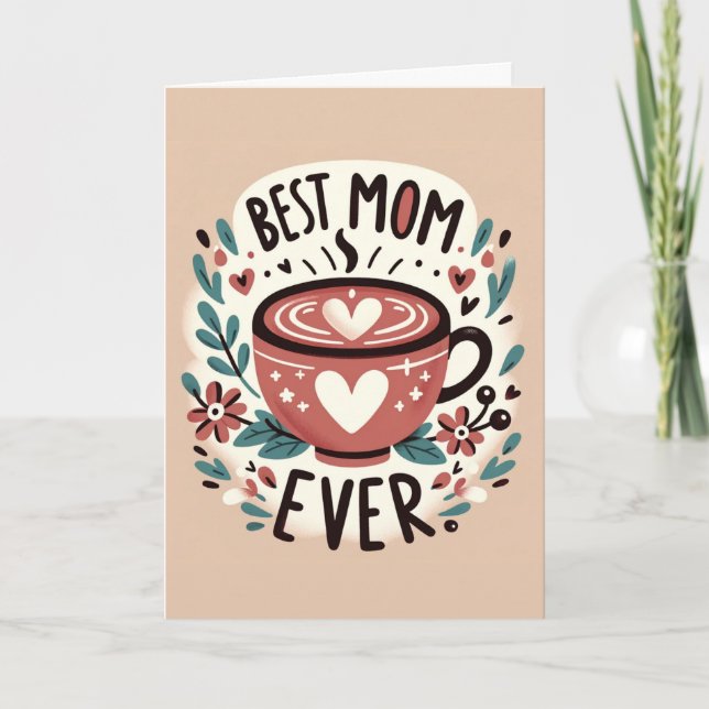 Tarjeta Festiva Abrazo Cálido - La Mejor Mamá del Mundo (Anverso)