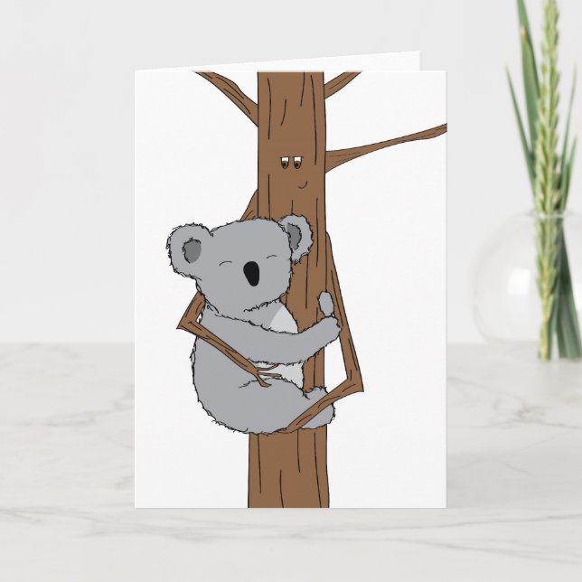 Tarjeta Festiva Abrazo de la koala (Anverso)