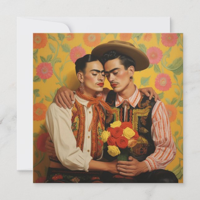 Tarjeta Festiva Abrazo de la pasión (Anverso)